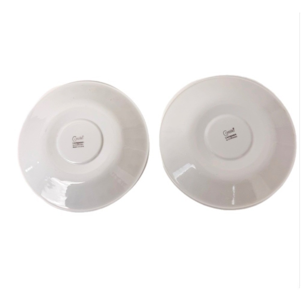 Corelle‎ Butterfly Gold Saucers Set of 8 White Gold Vintage 6" Vitrelle Glass - Picture 5 of 15